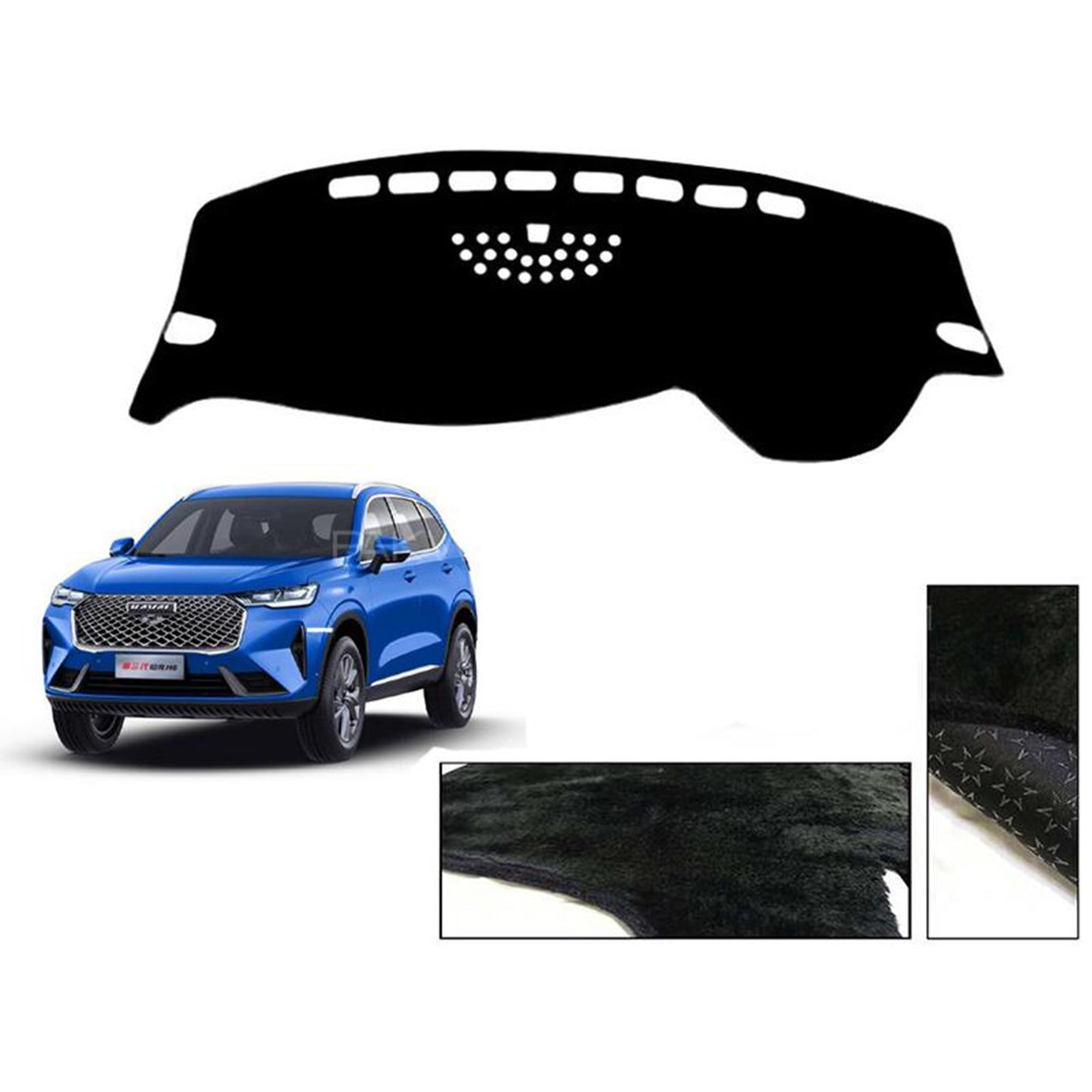 Haval H6 2021-2025 Velvet Dashboard Carpet Cover - Washable - Non Slip
