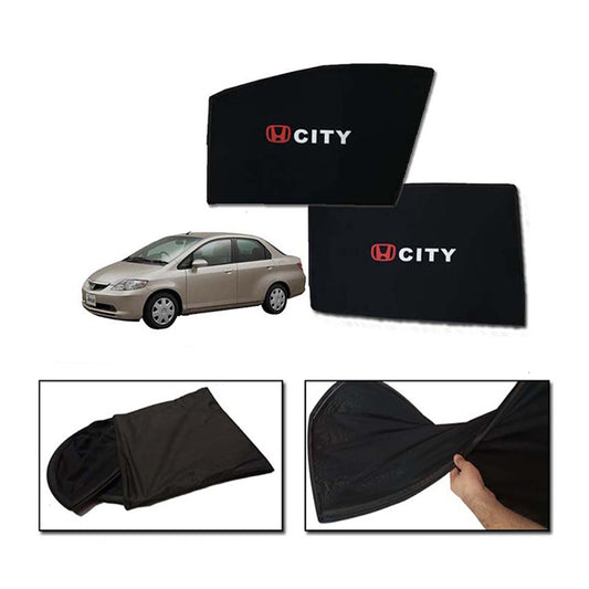 Honda City 2003-2009 Foldable & Flexible Sun Shades With Logo - 4 Pcs