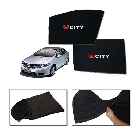 Honda City 2009-2021 Foldable & Flexible Sun Shades With Logo - 4 Pcs