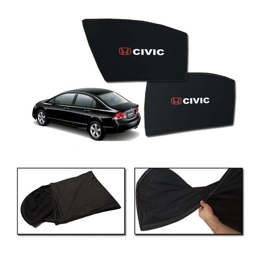 Honda Civic 2006-2012 Foldable & Flexible Sun Shades With Logo - 4 Pcs