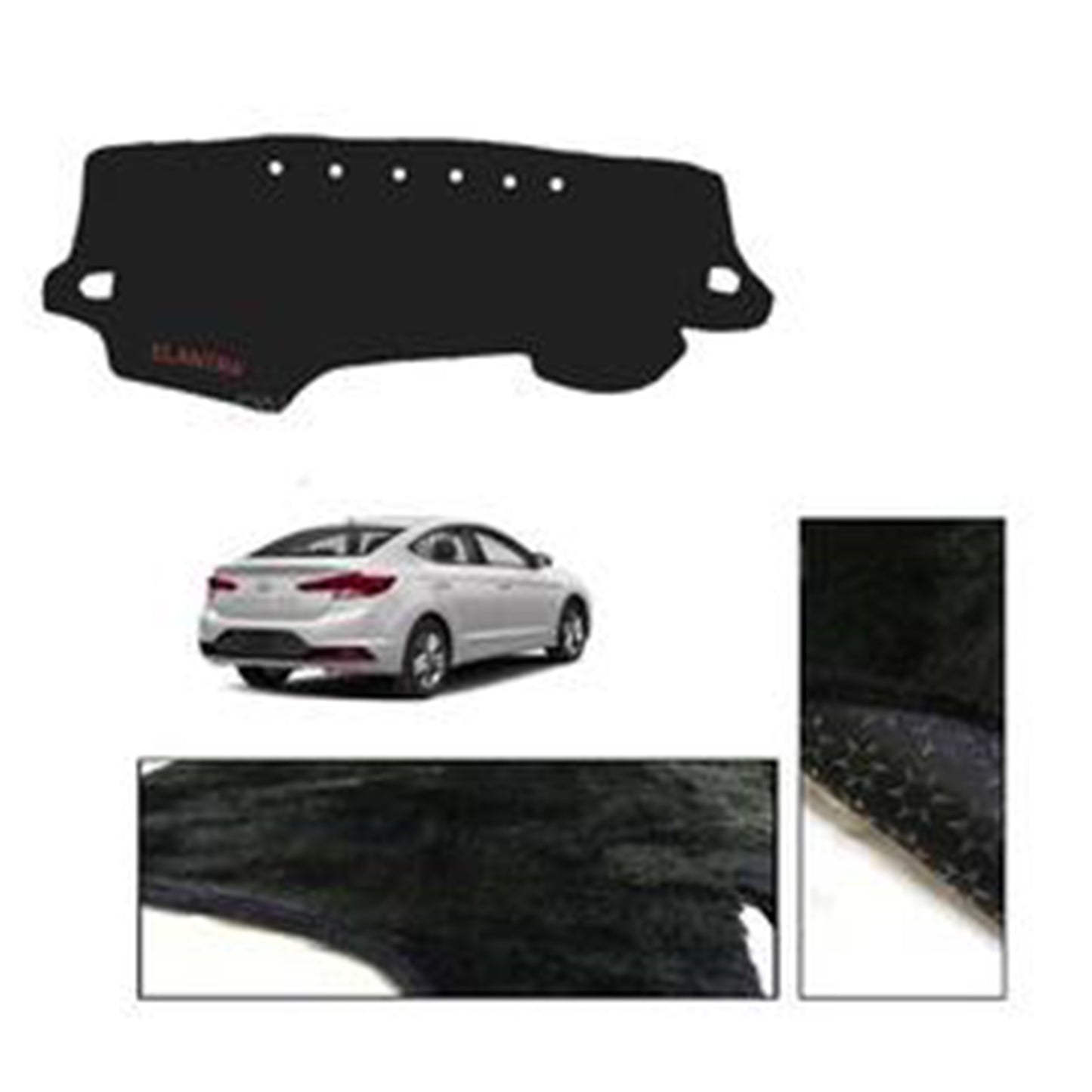 Hyundai Elantra 2018-2024 Velvet Dashboard Carpet Cover - Washable - Non Slip
