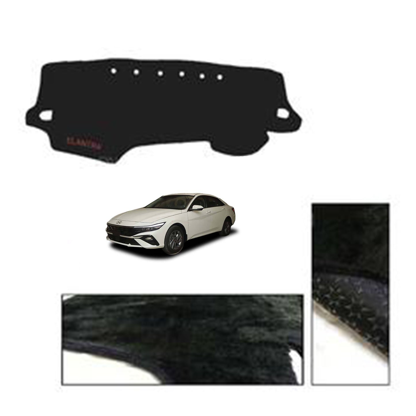 Hyundai Elantra 2024-2025 Velvet Dashboard Carpet Cover - Washable - Non Slip