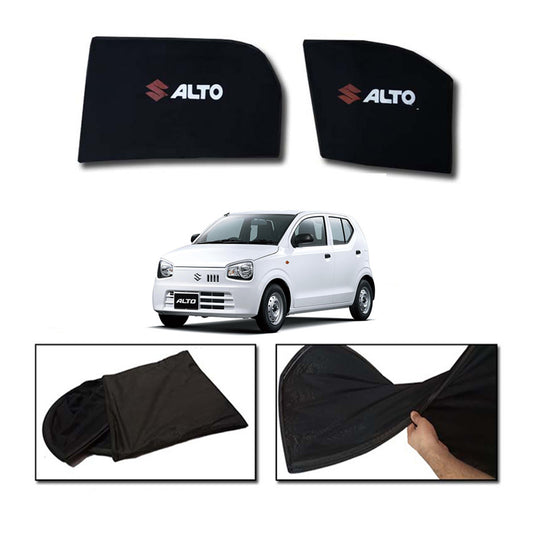 Suzuki Alto 2019-2025 Foldable & Flexible Sun Shades With Logo - 4 Pcs