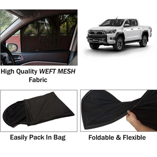Toyota Hilux Revo 2021-2025 Foldable & Flexible Sun Shades - 4 Pcs