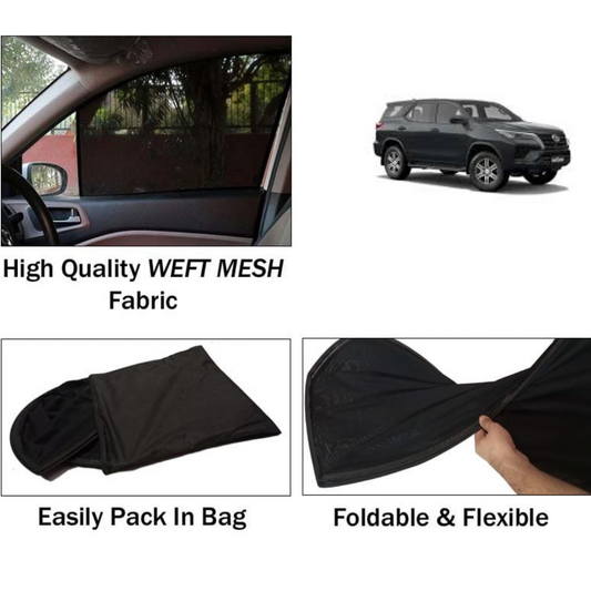Toyota Fortuner 2021-2025 Foldable & Flexible Sun Shades - 4 Pcs
