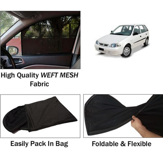 Suzuki Cultus 2007-2017 Foldable & Flexible Sun Shades - 4 Pcs