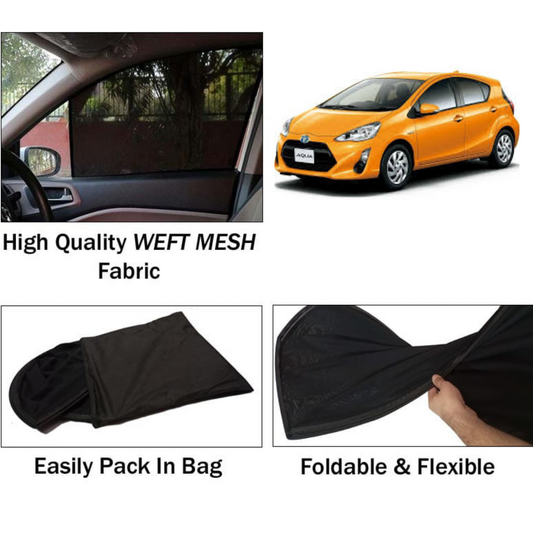 Toyota Aqua 2013-2021 Foldable & Flexible Sun Shades - 4 Pcs