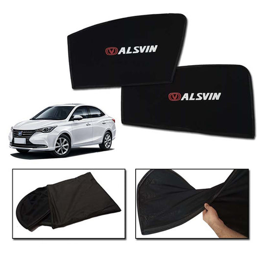 Changan Alsvin 2021-2025 Foldable & Flexible Sun Shades With Logo - 4 Pcs